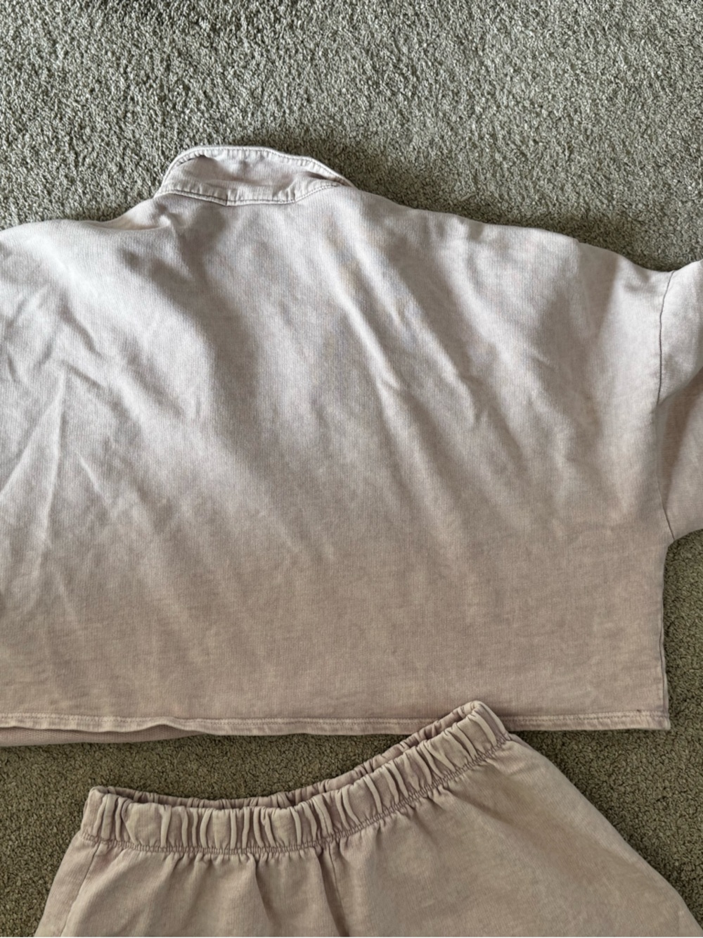 Blue Blush crop collared shirt & shorts set light pink size large - Picture 5 of 9